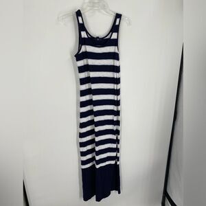 GAP Blue and White Maxi Sheath Dress Sleeveless Casual size S